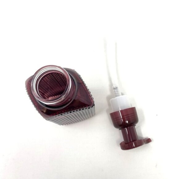 Bath & Body Works Maroon Vertical Lines Foaming Hand Soap Dispenser Glass - Picture 5 of 7